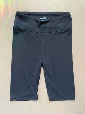 Rue21 Black Ribbed High-Waist Bike Shorts